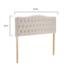 Upholstered King Headboard, Button Diamond Tufted Headboard with Adjustable Height ,Linen Fabric Padded Headboard