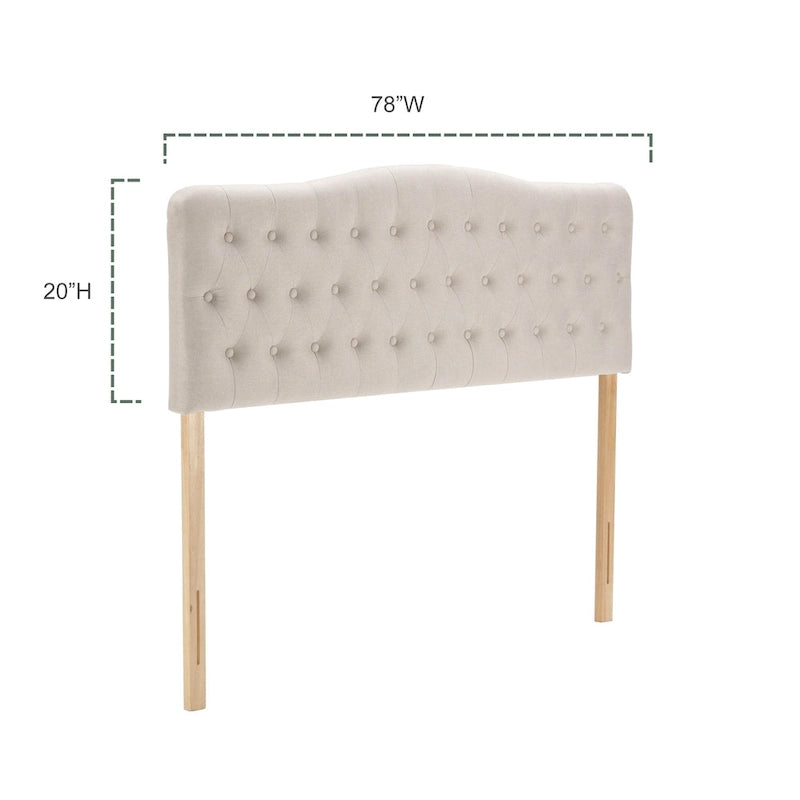 Upholstered King Headboard, Button Diamond Tufted Headboard with Adjustable Height ,Linen Fabric Padded Headboard