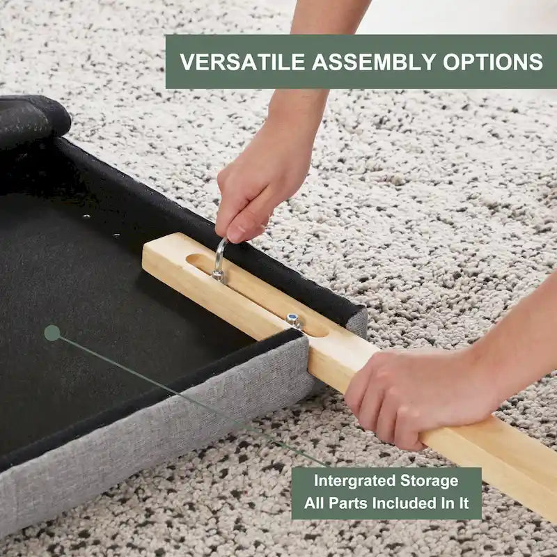 Upholstered King Headboard, Button Diamond Tufted Headboard with Adjustable Height ,Linen Fabric Padded Headboard