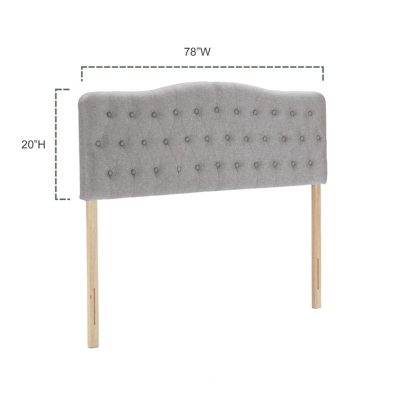 Upholstered King Headboard, Button Diamond Tufted Headboard with Adjustable Height ,Linen Fabric Padded Headboard