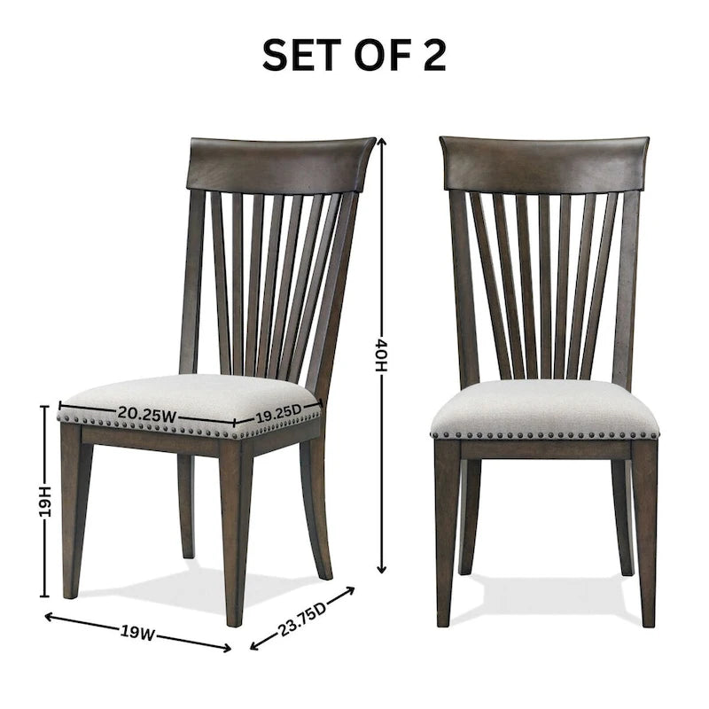Grant Nailhead Trim Upholstered Dining Chairs,Set of 2,for Breakfast Nook,Kitchen,Living Room