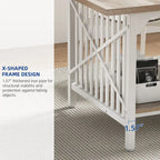 Moasis 70-Inch Large Kitchen Dining Table for 6-8 People, Farmhouse Industrial Kitchen Table with Storage Shelf