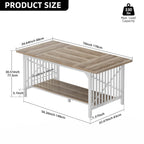 Moasis 70-Inch Large Kitchen Dining Table for 6-8 People, Farmhouse Industrial Kitchen Table with Storage Shelf