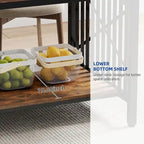 Moasis 70-Inch Large Kitchen Dining Table for 6-8 People, Farmhouse Industrial Kitchen Table with Storage Shelf