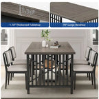 Moasis 70-Inch Large Kitchen Dining Table for 6-8 People, Farmhouse Industrial Kitchen Table with Storage Shelf