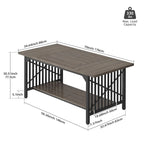 Moasis 70-Inch Large Kitchen Dining Table for 6-8 People, Farmhouse Industrial Kitchen Table with Storage Shelf