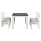 7 PCS Wooden Dining Table Set for 6 with Extendable Table