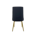 Dining Chair with PU Seat and Matte Gold Legs, Set of 2