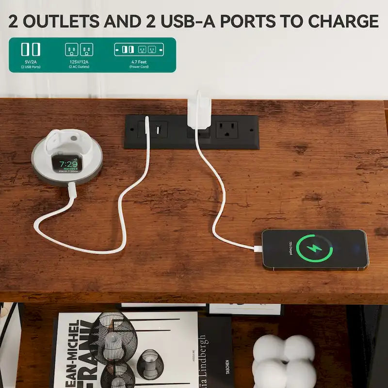 Moasis 7-drawer Dresser Media Console with Charging Station, Shelves