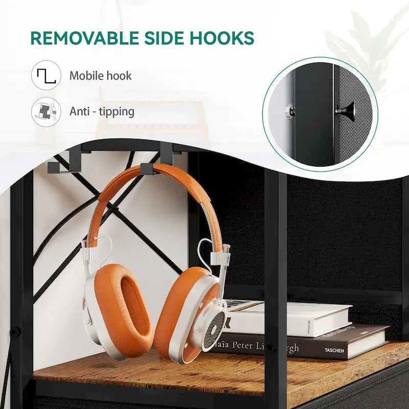 Moasis 7-drawer Dresser Media Console with Charging Station, Shelves