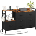 Moasis 7-drawer Dresser Media Console with Charging Station, Shelves