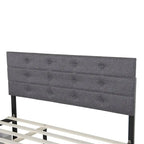 Queen Size Upholstered Linen Fabric Trundle bed