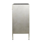 Wooden Upholstered Front Panel 3 Drawer Room Chest with Mirrored Top and Ring Handles - Beige - Roche River Decor