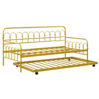 Twin Size Metal Daybed w/Trundle Sofa Bed Lockable Wheels