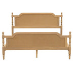 Traditional Style Rattan Platform Bed Frame No Box Spring Needed