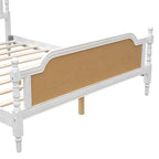 Traditional Style Rattan Platform Bed Frame No Box Spring Needed