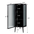 3-Tiers Coner Cabinet With Glass Door