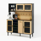 Farmhouse Coffee Bar Cabinet with Wine Rack
