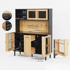 Farmhouse Coffee Bar Cabinet with Wine Rack