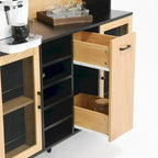 Farmhouse Coffee Bar Cabinet with Wine Rack