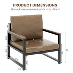 Mieres Single Lazy Boy Sofa Chair, Simple Modern Sofa Chair with Armrests for Living Room, Office, Bedroom, Beige/Khaki