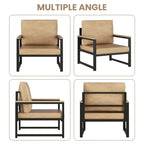 Mieres Single Lazy Boy Sofa Chair, Simple Modern Sofa Chair with Armrests for Living Room, Office, Bedroom, Beige/Khaki