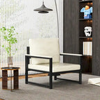 Mieres Single Lazy Boy Sofa Chair, Simple Modern Sofa Chair with Armrests for Living Room, Office, Bedroom, Beige/Khaki