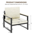 Mieres Single Lazy Boy Sofa Chair, Simple Modern Sofa Chair with Armrests for Living Room, Office, Bedroom, Beige/Khaki