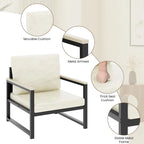 Mieres Single Lazy Boy Sofa Chair, Simple Modern Sofa Chair with Armrests for Living Room, Office, Bedroom, Beige/Khaki