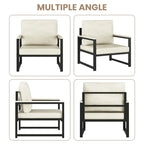 Mieres Single Lazy Boy Sofa Chair, Simple Modern Sofa Chair with Armrests for Living Room, Office, Bedroom, Beige/Khaki