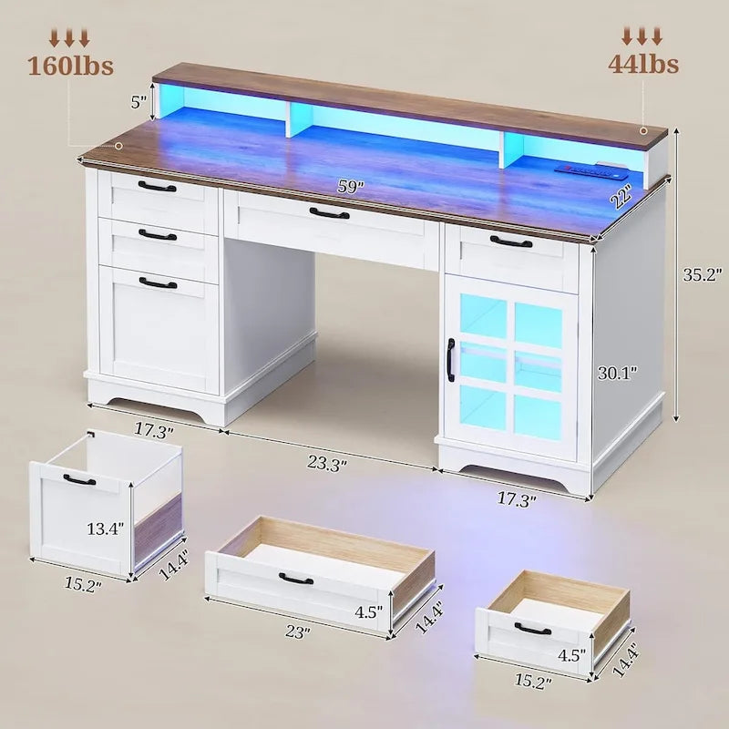 Executive Desk Drawers Home Office Desk Storage Cabinet