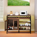Moasis 47 Wine Bar Cabinet with Power Outlets and LED Lights Industrial Coffee Bar Cabinets - 47.2L x 15.7W x 33.4H