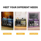 Moasis 47 Wine Bar Cabinet with Power Outlets and LED Lights Industrial Coffee Bar Cabinets - 47.2L x 15.7W x 33.4H