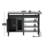 Moasis 47 Wine Bar Cabinet with Power Outlets and LED Lights Industrial Coffee Bar Cabinets - 47.2L x 15.7W x 33.4H