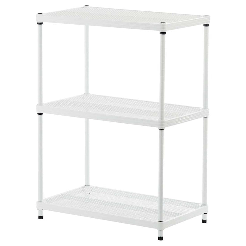 Design Ideas MeshWorks 3 Tier Full-Size Metal Storage Shelving Unit Rack, White - 12