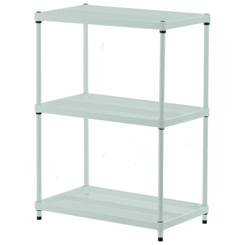 Design Ideas MeshWorks 3 Tier Full-Size Metal Storage Shelving Unit Rack, White - 12