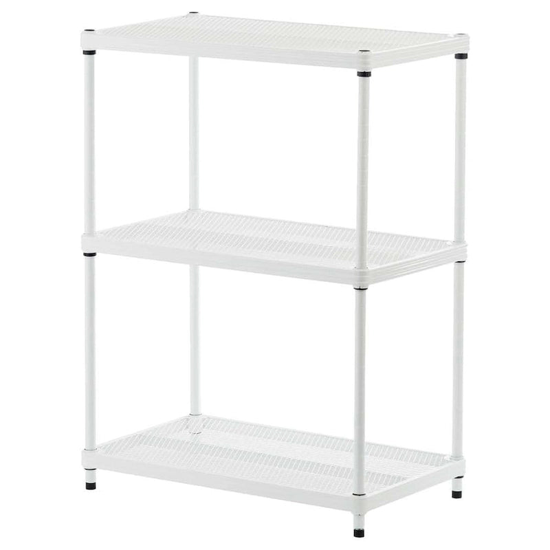 Design Ideas MeshWorks 3 Tier Full-Size Metal Storage Shelving Unit Rack, White - 12