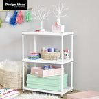 Design Ideas MeshWorks 3 Tier Full-Size Metal Storage Shelving Unit Rack, White - 12