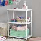 Design Ideas MeshWorks 3 Tier Full-Size Metal Storage Shelving Unit Rack, White - 12