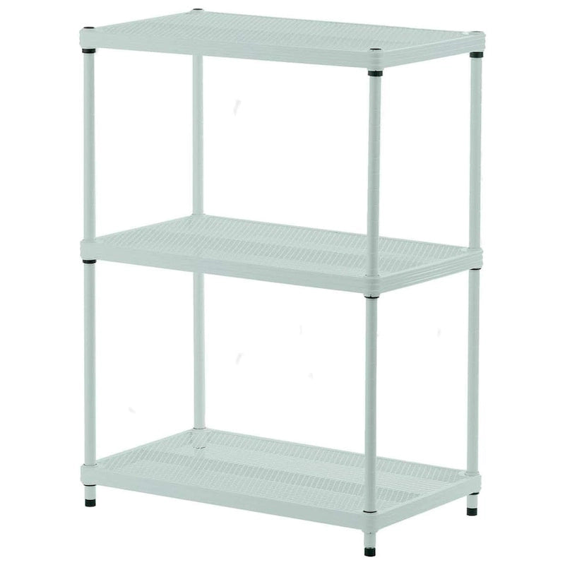 Design Ideas MeshWorks 3 Tier Full-Size Metal Storage Shelving Unit Rack, White - 12