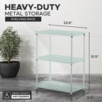 Design Ideas MeshWorks 3 Tier Full-Size Metal Storage Shelving Unit Rack, White - 12