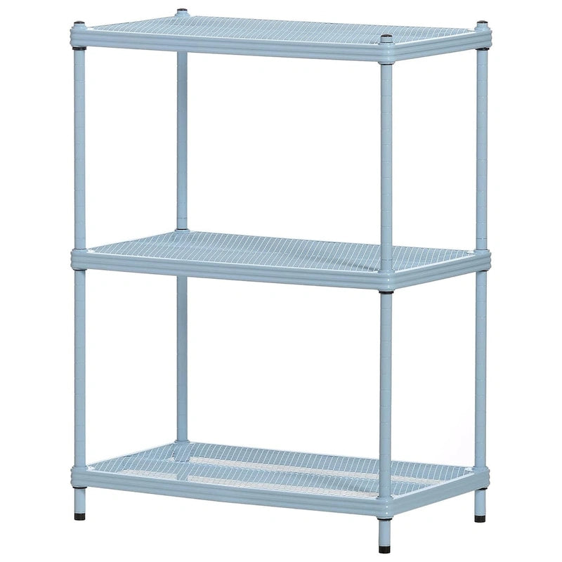 Design Ideas MeshWorks 3 Tier Full-Size Metal Storage Shelving Unit Rack, White - 12