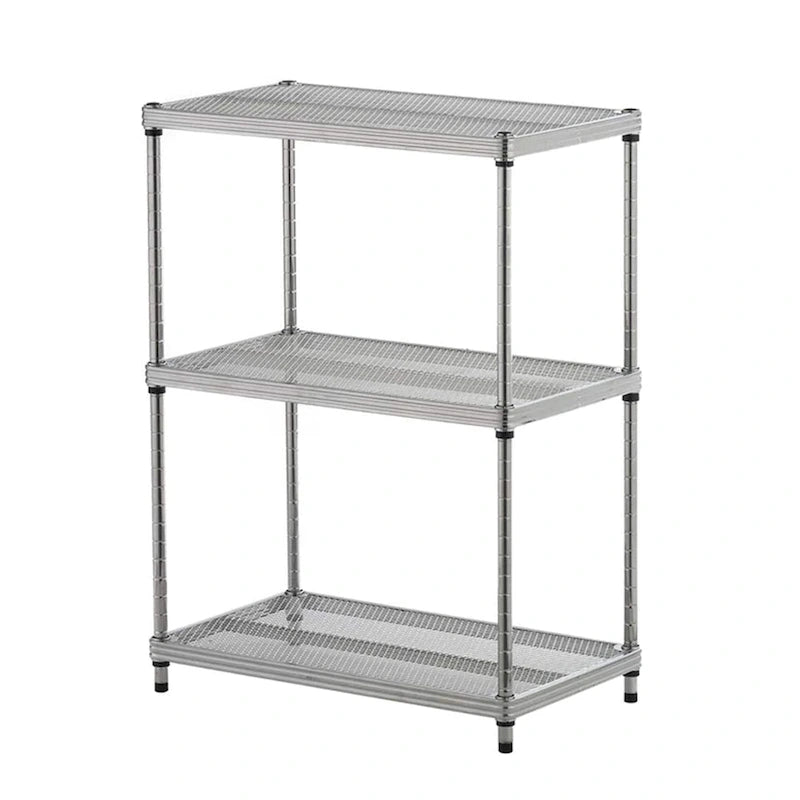 Design Ideas MeshWorks 3 Tier Full-Size Metal Storage Shelving Unit Rack, White - 12