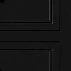 Wood Handmade 3 Drawers and 1 Door Room Cabinet with Rattan Front - Black - Roche River Decor