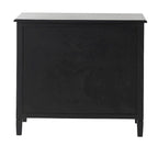 Wood Handmade 3 Drawers and 1 Door Room Cabinet with Rattan Front - Black - Roche River Decor
