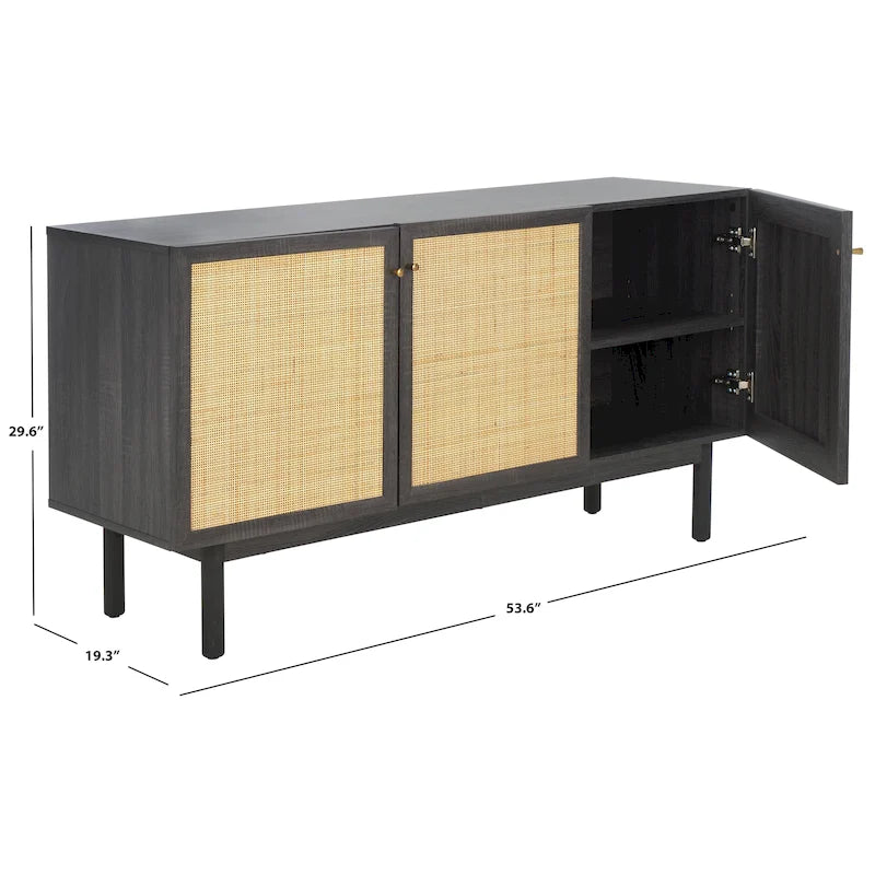 SAFAVIEH Home Aino 3 Door Sideboard/Media Stand - 54Wx19Dx30H