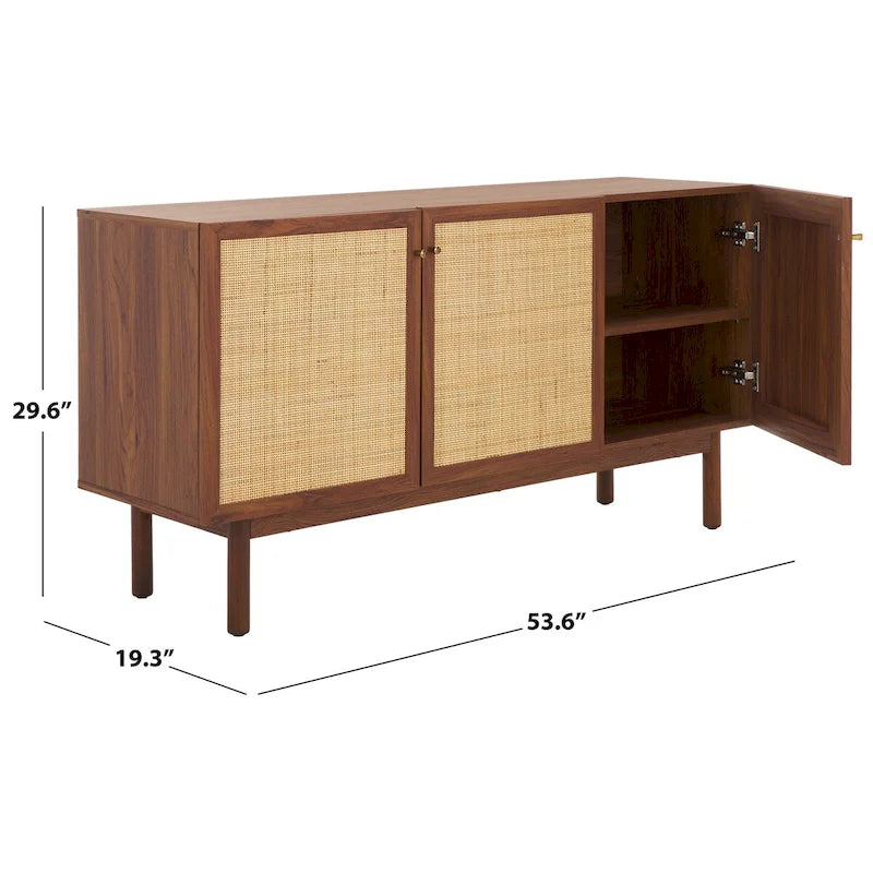 SAFAVIEH Home Aino 3 Door Sideboard/Media Stand - 54Wx19Dx30H