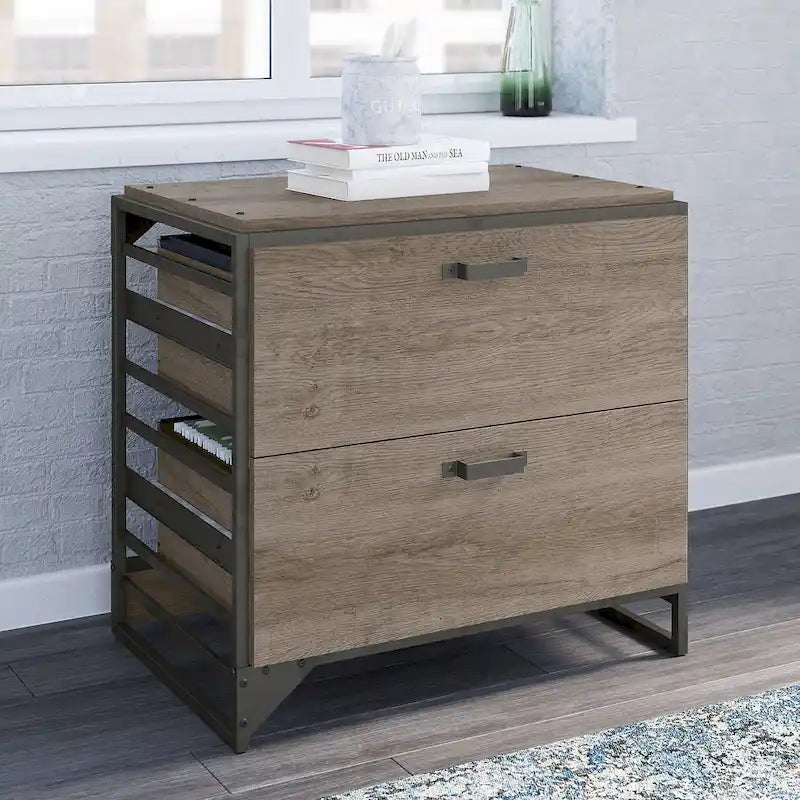 Lateral File Cabinet in Rustic Grey